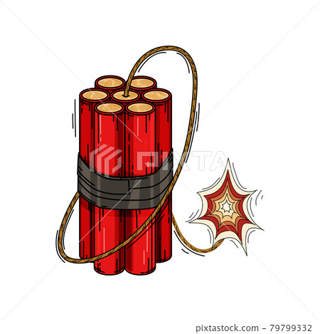 Vector illustration of dynamite on a white isolated background. 79799332