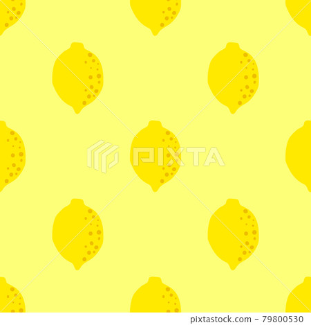 Lemon yellow pattern seamless in bright colors. Repeat background with fruit vector pattern. Citrus 79800530