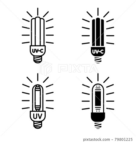 Bactericidal UV lamp. Medical antimicrobial device for home, clinic, hospital. Efficient light bulb. Ultraviolet light double sterilization of air and surfaces. UV-C sterilizer. Vector Bactericidal UV lamp. Medical antimicrobial device for home, clinic, hospital. Efficient light bulb. Ultraviolet light double sterilization of air and surfaces. UV-C sterilizer. Vector 79801225