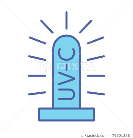 Bactericidal UV lamp. Medical antimicrobial device for home, clinic, hospital. Ultraviolet light disinfection lamp. Ultraviolet germicidal irradiation. UV-C sterilizer 79801228