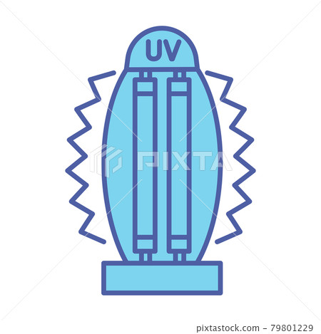 Bactericidal UV lamp. Medical antimicrobial device for home, clinic, hospital. Ultraviolet light disinfection lamp. Ultraviolet germicidal irradiation. UV sterilizer 79801229