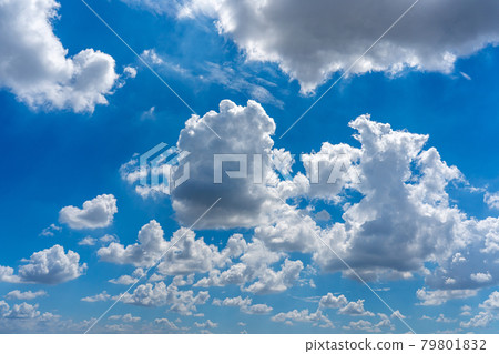 White clouds cumulus floating on blue sky for backgrounds concept 79801832