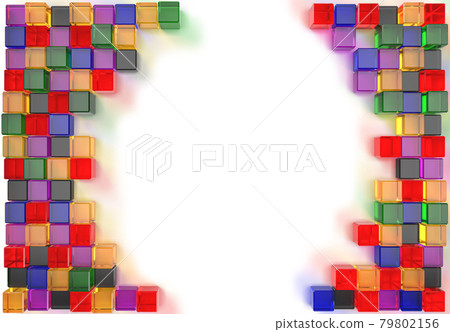 3d rendering image of colorful cubic glass 3d rendering image of colorful cubic glass 79802156