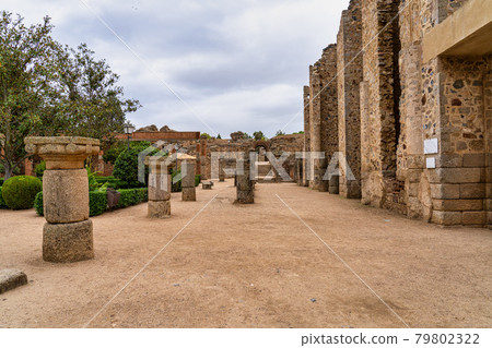 Roman Amphitheatre in Merida, Augusta Emerita in Extremadura, Spain 79802322