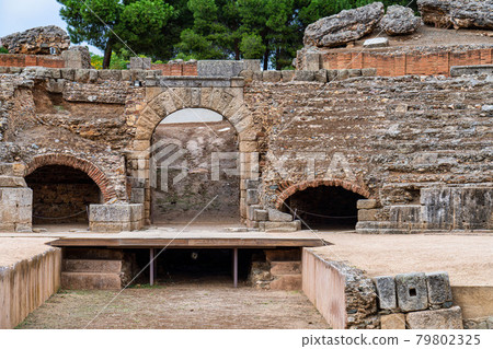 Roman Amphitheatre in Merida, Augusta Emerita in Extremadura, Spain 79802325