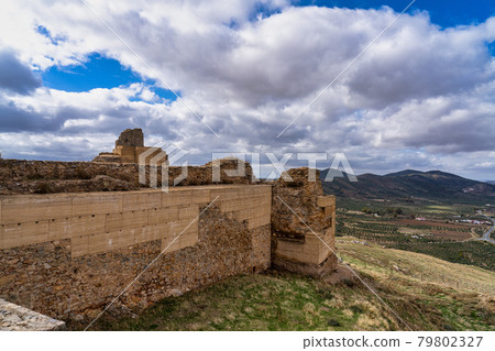 Alcazaba de Reina, Moorish fortress over village of Reina, Badajoz, Spain 79802327