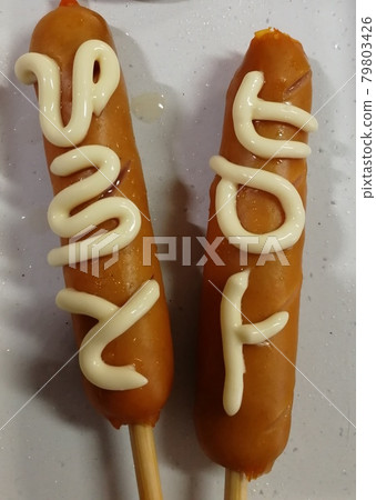 Frankfurt with mayonnaise name Frankfurt with mayonnaise name 79803426