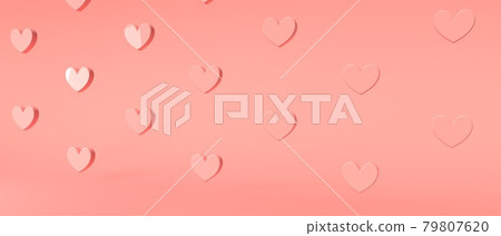 Hearts - Appreciation and love theme - 3D render Hearts - Appreciation and love theme - 3D render 79807620