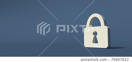 Security safety lock icon - 3D render Security safety lock icon - 3D render 79807622