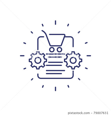 order processing line icon on white - Stock Illustration [79807631] - PIXTA