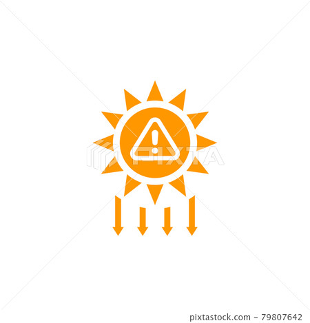 UV radiation warning and solar ultraviolet icon 79807642
