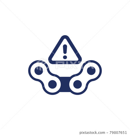 bike chain and warning icon bike chain and warning icon 79807651