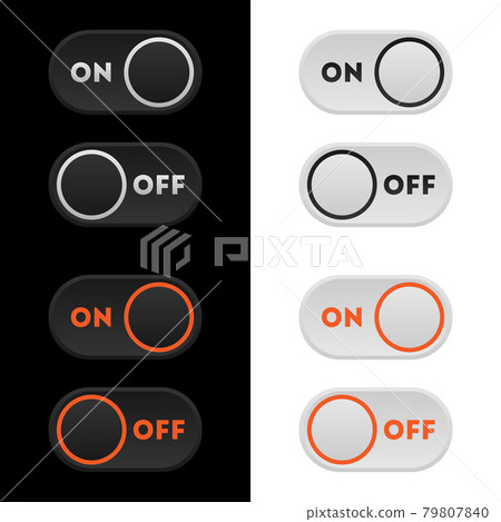 Icon set multi colored button in flat style. - Stock Illustration ...