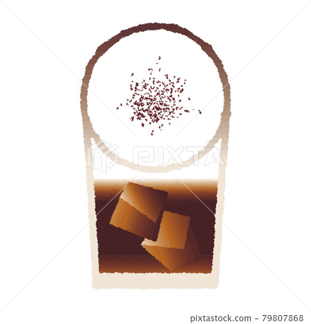 Ice cappuccino_watercolor style_material 79807868