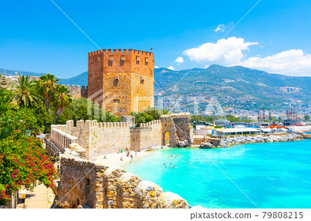 Panoramic view of the harbor of Alanya on a beautiful summer day. Alanya, Turkey Panoramic view of the harbor of Alanya on a beautiful summer day. Alanya, Turkey 79808215