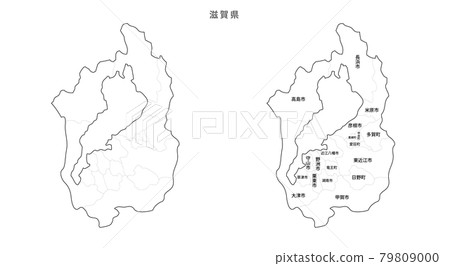 Blank Map-Japan-Entering Districts, Towns and Villages_Shiga Prefecture 79809000