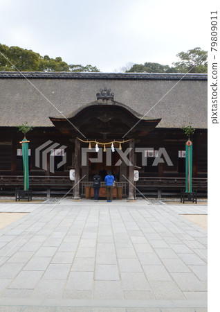 "Worship Hall" of Oyama Gion Shrine (Miyaura, Omishima Town, Imabari City, Ehime Prefecture) 79809011