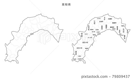 Blank Map-Japan-Entering Districts, Towns and Villages_Kochi Prefecture Blank Map-Japan-Entering Districts, Towns and Villages_Kochi Prefecture 79809437