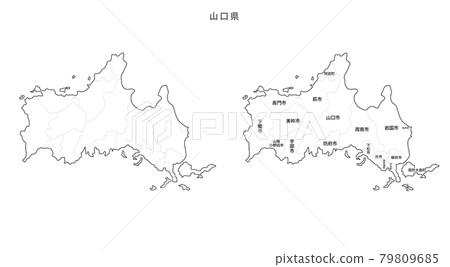 Blank Map-Japan-Entering Districts, Towns and Villages_Yamaguchi Prefecture Blank Map-Japan-Entering Districts, Towns and Villages_Yamaguchi Prefecture 79809685