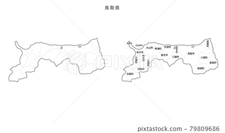 Blank Map-Japan-Entering Districts, Towns and Villages_Tottori Prefecture Blank Map-Japan-Entering Districts, Towns and Villages_Tottori Prefecture 79809686