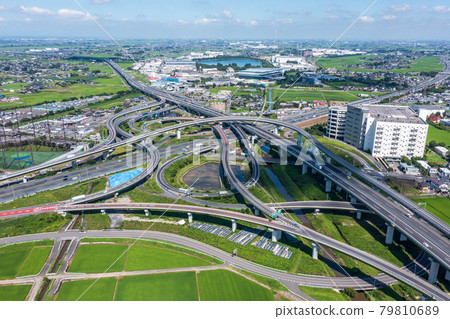 Aerial view of "Saitama Prefecture" Kuki-Shiraoka Junction 79810689