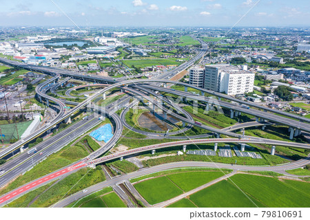 Aerial view of "Saitama Prefecture" Kuki-Shiraoka Junction Aerial view of "Saitama Prefecture" Kuki-Shiraoka Junction 79810691