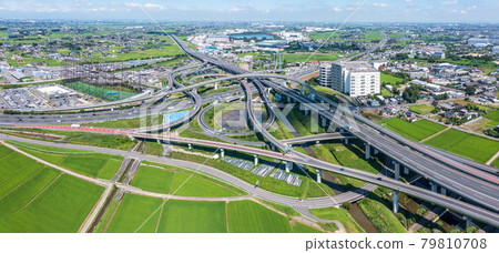 Aerial view of "Saitama Prefecture" Kuki-Shiraoka Junction 79810708
