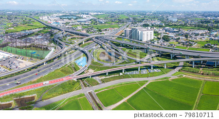 Aerial view of "Saitama Prefecture" Kuki-Shiraoka Junction 79810711