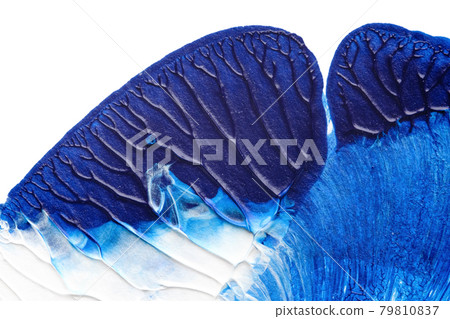 blue abstract acrylic painting color texture on white paper background by using rorschach inkblot method blue abstract acrylic painting color texture on white paper background by using rorschach inkblot method 79810837