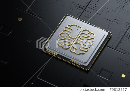 golden artificial intelligence brain or circuit brain golden artificial intelligence brain or circuit brain 79812357