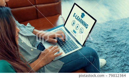 E-learning and Online Education for Student and University Concept. 79812364