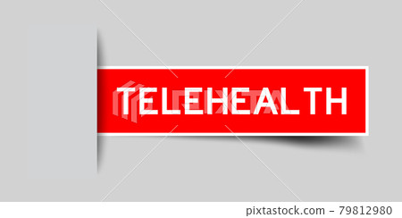 Label sticker red color in word telehelth that inserted in gray background Label sticker red color in word telehelth that inserted in gray background 79812980