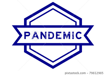 Vintage hexagon label banner with word pandemic in blue color on white background Vintage hexagon label banner with word pandemic in blue color on white background 79812985