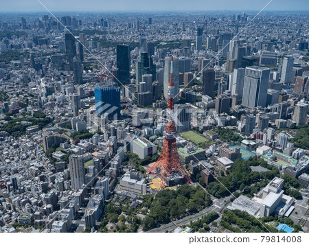 [Aerial photography] Tokyo Tower and Toranomon [Aerial photography] 79814008