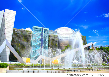 名古屋市科學館的風景和噴泉 79814270