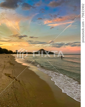 Suan Son Pradipat Beach at sunset in Prachuap Khiri Khan, Thailand Suan Son Pradipat Beach at sunset in Prachuap Khiri Khan, Thailand 79815902