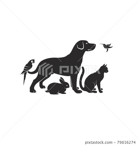 Vector group of pets - Dog, Cat, Humming bird, Parrot, Rabbit isolated on white background. Pet Icon or logo, Easy editable layered vector illustration. Vector group of pets - Dog, Cat, Humming bird, Parrot, Rabbit isolated on white background. Pet Icon or logo, Easy editable layered vector illustration. 79816274