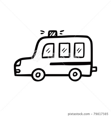 Police car. Doodle sketch scribble 79817385
