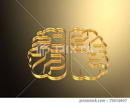golden artificial intelligence brain or circuit brain golden artificial intelligence brain or circuit brain 79818607