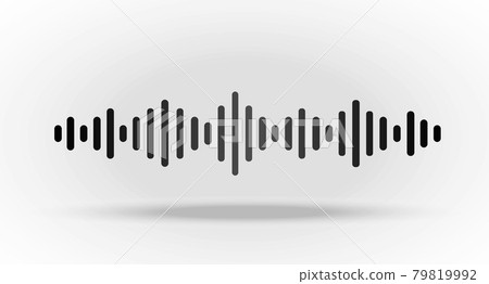 Floating Flat Black Sound wave equalizer isolated on white background. Vector illustration. Floating Flat Black Sound wave equalizer isolated on white background. Vector illustration. 79819992