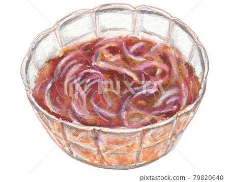 Hand-painted food and drink menu Tokoroten black honey 79820640