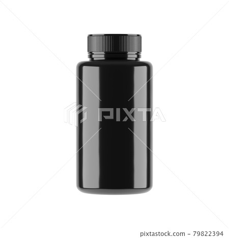 Plastic opaque bottle isolated on white background, 3D illustration. 79822394