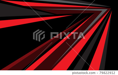 Abstract red grey arrow line speed direction on black design modern futuristic background vector illustration. 79822912