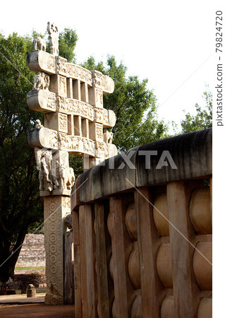 Stone Entrance at Stupa, Sanchi 79824720