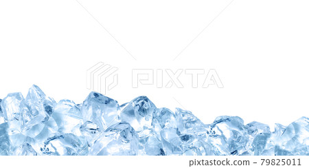 Ice illustration real background one side blue 79825011