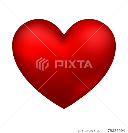 Red 3d valentine heart vector illustration isolated white background Red 3d valentine heart vector illustration isolated white background 79826904