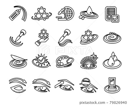 Medical skin cosmetic signs. Skin care line icons. Set of Cream, Serum drop and Face gel or lotion linear icons. Oil, Vitamin and Collagen symbols. 24 hour face care protection. Vector. 79826940