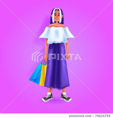 woman holding colorful purchases seasonal shopping special offer discount concept c woman holding colorful purchases seasonal shopping special offer discount concept c 79828794