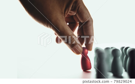 Talent, Human Resources Concept. Stand Out from the Crowd. Hand Picked a Different and Individual Unique Person. Spotlight Shining to the Golden. presenting by wooden peg dolls Talent, Human Resources Concept. Stand Out from the Crowd. Hand Picked a Different and Individual Unique Person. Spotlight Shining to the Golden. presenting by wooden peg dolls 79829024