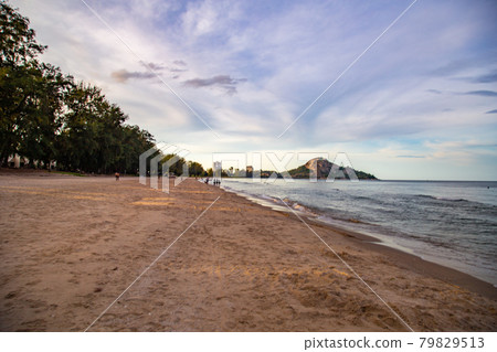 Suan Son Pradipat Beach at sunset in Prachuap Khiri Khan, Thailand Suan Son Pradipat Beach at sunset in Prachuap Khiri Khan, Thailand 79829513